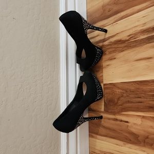 Black Rhinestones Steve Madden Heels